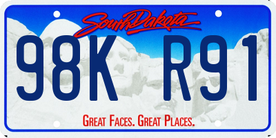 SD license plate 98KR91