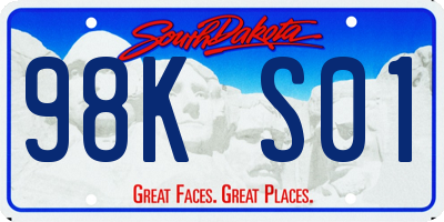 SD license plate 98KS01