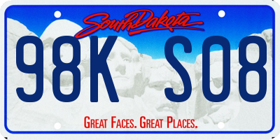 SD license plate 98KS08