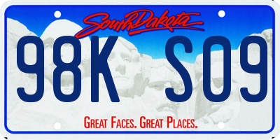 SD license plate 98KS09