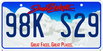 SD license plate 98KS29