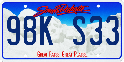 SD license plate 98KS33