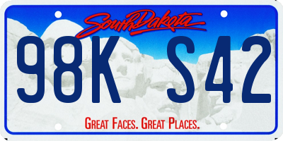 SD license plate 98KS42