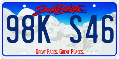SD license plate 98KS46