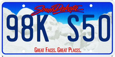SD license plate 98KS50