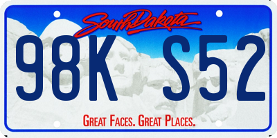 SD license plate 98KS52