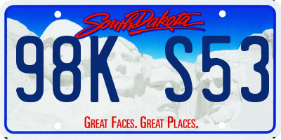 SD license plate 98KS53