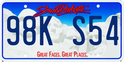 SD license plate 98KS54