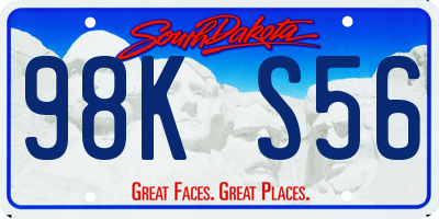 SD license plate 98KS56