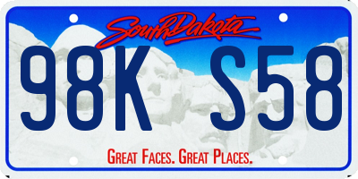 SD license plate 98KS58