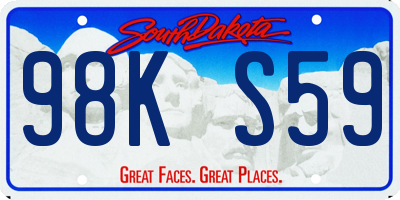 SD license plate 98KS59