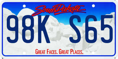 SD license plate 98KS65