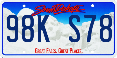 SD license plate 98KS78