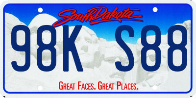 SD license plate 98KS88