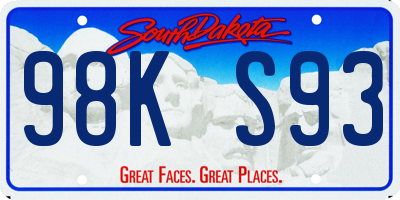 SD license plate 98KS93