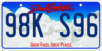 SD license plate 98KS96