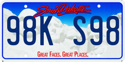 SD license plate 98KS98