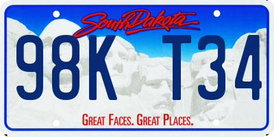 SD license plate 98KT34