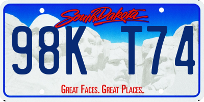 SD license plate 98KT74