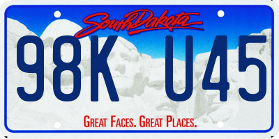 SD license plate 98KU45