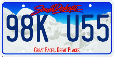 SD license plate 98KU55