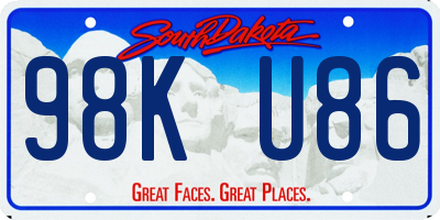 SD license plate 98KU86