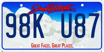SD license plate 98KU87
