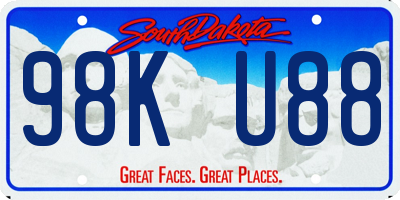 SD license plate 98KU88
