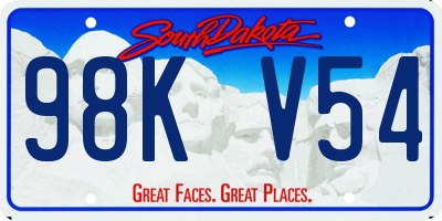 SD license plate 98KV54