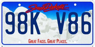 SD license plate 98KV86