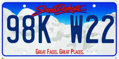 SD license plate 98KW22