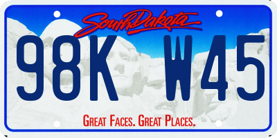 SD license plate 98KW45