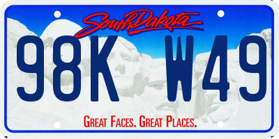 SD license plate 98KW49
