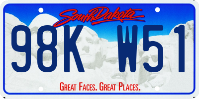 SD license plate 98KW51