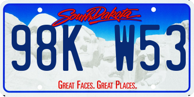 SD license plate 98KW53