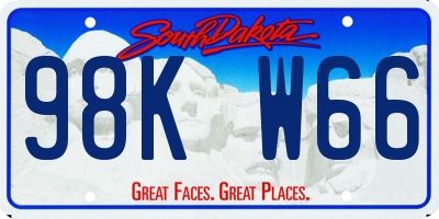 SD license plate 98KW66