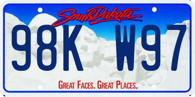 SD license plate 98KW97