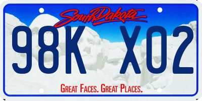 SD license plate 98KX02