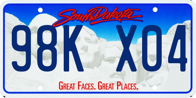 SD license plate 98KX04