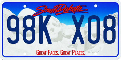 SD license plate 98KX08