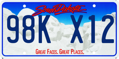 SD license plate 98KX12