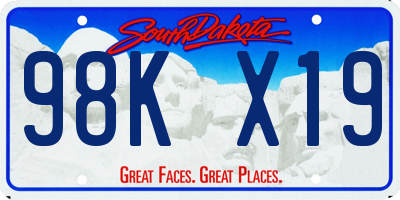 SD license plate 98KX19