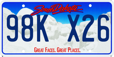 SD license plate 98KX26