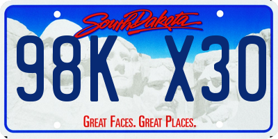 SD license plate 98KX30