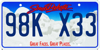 SD license plate 98KX33