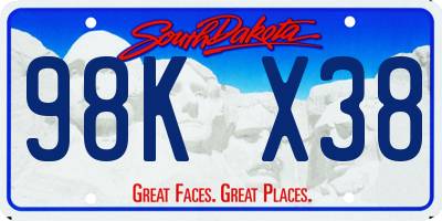 SD license plate 98KX38