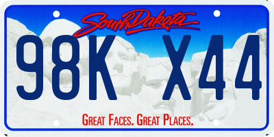 SD license plate 98KX44