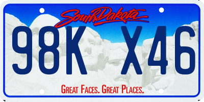SD license plate 98KX46