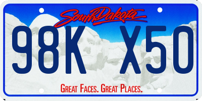 SD license plate 98KX50