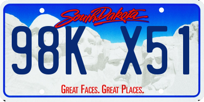 SD license plate 98KX51